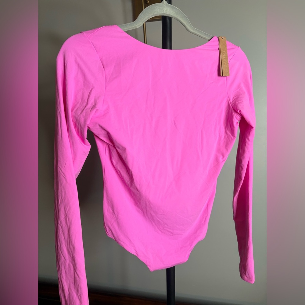 SKIMS Hot Pink Long Sleeve Bodysuit